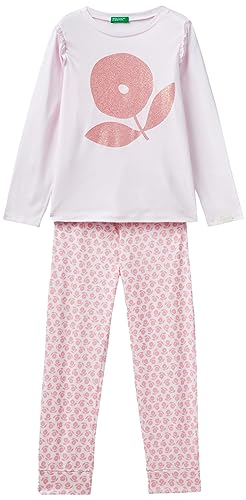 United Colors of Benetton Mädchen Pig(Maglia+Pant) 3Y5E0P04U Pyjamaset, Rosa Tenue 1W0, L von United Colors of Benetton