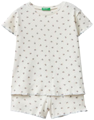 United Colors of Benetton Mädchen Pig(T-Shirt+Short) 3PMU0P060 Pyjamaset, Panna 60C, S von United Colors of Benetton