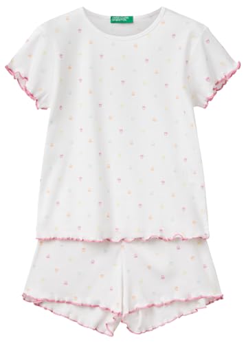 United Colors of Benetton Mädchen Pig(t-Shirt+Short) 33on0p08a Pyjamaset, Mehrfarbig, M von United Colors of Benetton