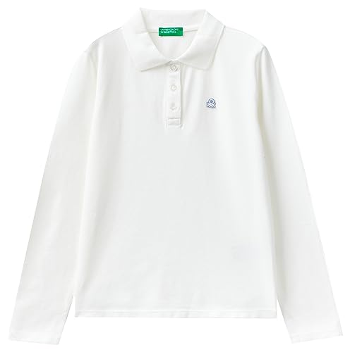 United Colors of Benetton Mädchen Poloshirt M/L 3wg9c300x Polohemd, Bianco Panna 074, 3XL von United Colors of Benetton