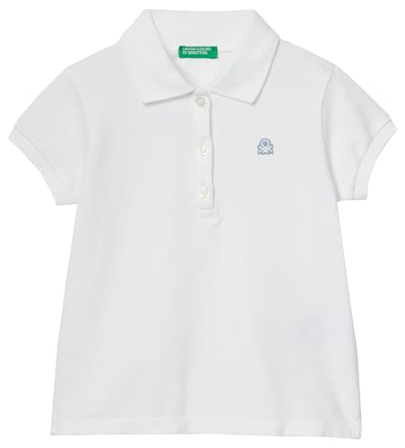 United Colors of Benetton Mädchen Poloshirt M/M 3wg9g300a Polohemd, Optisches Weiß 101, XXS von United Colors of Benetton