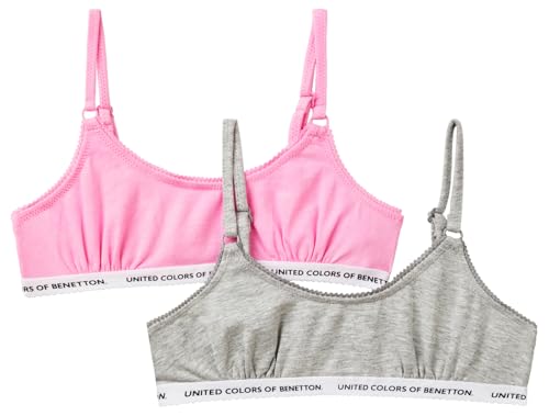 United Colors of Benetton Mädchen Set 2 Reggiseni 3mc10r1in BH, Rosa, 140 cm von United Colors of Benetton