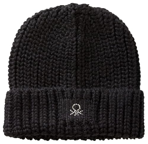 United Colors of Benetton Mädchen Strickmütze 105hca008 Beanie-Mütze, Schwarz, XXXL von United Colors of Benetton