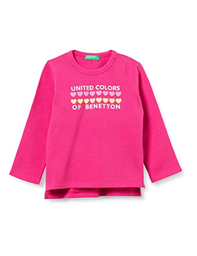 United Colors of Benetton Mädchen T-Shirt M/L 3J70C1520 Kapuzenpullover, Fuchsia 3l5, 68 von United Colors of Benetton