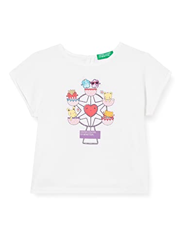 United Colors of Benetton Mädchen T-shirt 3096g102w Kurzarm Shirt, Bianco 101, 6 Monate EU von United Colors of Benetton