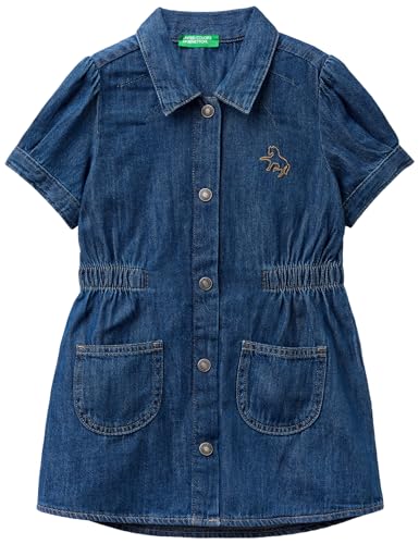 United Colors of Benetton Mädchen und Mädchen 4ad6gv01e Kleid, Blau 901, YS von United Colors of Benetton