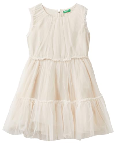 United Colors of Benetton Mädchen und Mädchen 4jzecv02k Kleid, beige, 140 cm von United Colors of Benetton