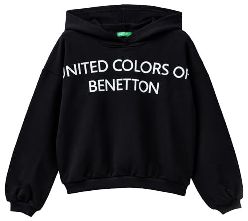 United Colors of Benetton Mädchen und Mädchen C/CAPP. M/L 3J68C203i Kapuzenpullover, Schwarz 100, XL von United Colors of Benetton