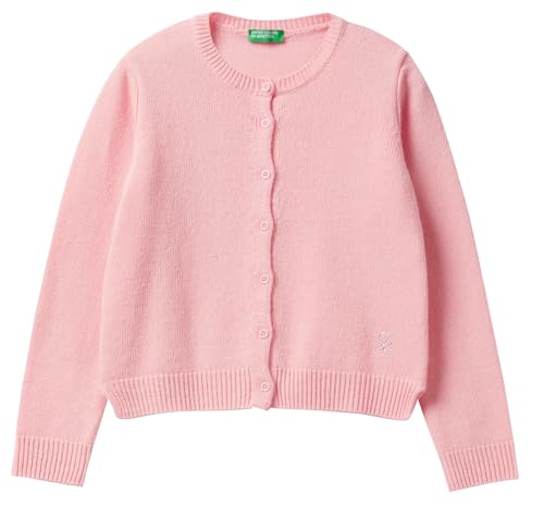 United Colors of Benetton Mädchen und Mädchen Jacke M/L 1244c500f Strickjacke, Rosa 03z, 130 cm von United Colors of Benetton