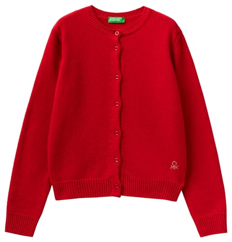 United Colors of Benetton Mädchen und Mädchen Jacke M/L 1244c500f Strickjacke, Rosso 0v3, 120 cm von United Colors of Benetton