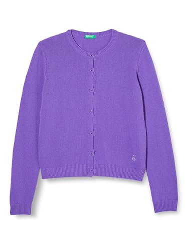 United Colors of Benetton Mädchen und Mädchen Jacke M/L 1244c500f Strickjacke, Viola 30f, 130 cm von United Colors of Benetton