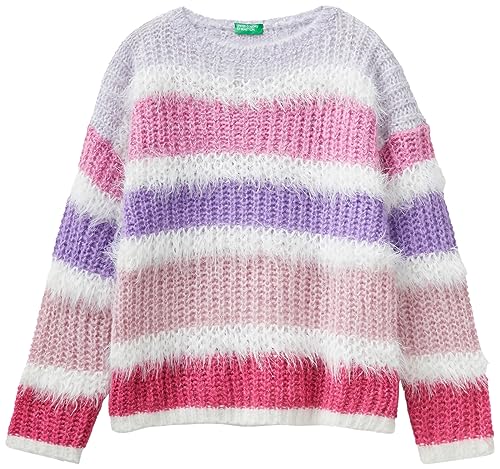 United Colors of Benetton Mädchen und Mädchen Maschenweite G/C M/L 116qq103w Pullover, Righe Multicolori 66p, 140 cm von United Colors of Benetton