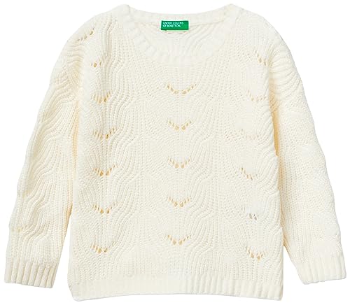 United Colors of Benetton Mädchen und Mädchen Maschenweite G/C M/L 16clg100g Pullover, Bianco Panna 0r2, 2 Jahre von United Colors of Benetton