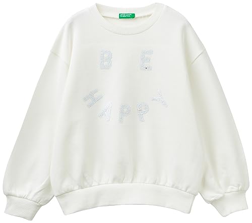 United Colors of Benetton Mädchen und Mädchen Maschenweite G/C M/L 3J68C10E6 Sweatshirt, Bianco Panna 074, 140 cm von United Colors of Benetton