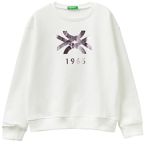 United Colors of Benetton Mädchen und Mädchen Maschenweite G/C M/L 3J68c10d0 Sweatshirt, Bianco Panna 074, 140 cm von United Colors of Benetton