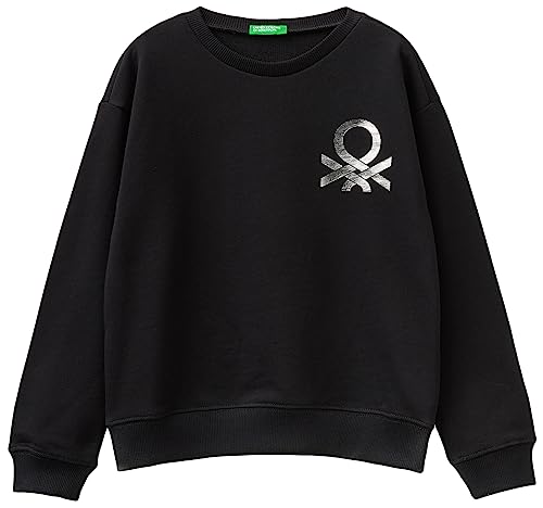 United Colors of Benetton Mädchen und Mädchen Maschenweite G/C M/L 3J68c10d0 Sweatshirt, Nero 100, 140 cm von United Colors of Benetton