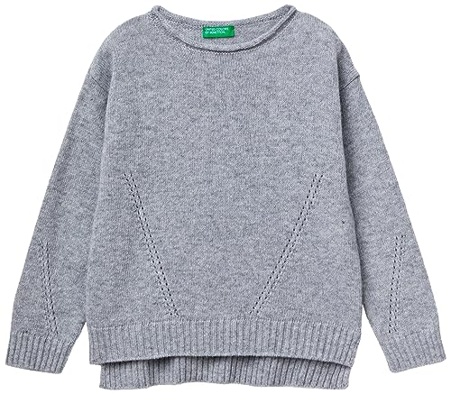 United Colors of Benetton Mädchen und Mädchen Trikot G/C M/L 124yc103y Pullover, Grigio Melange 501, 130 cm von United Colors of Benetton