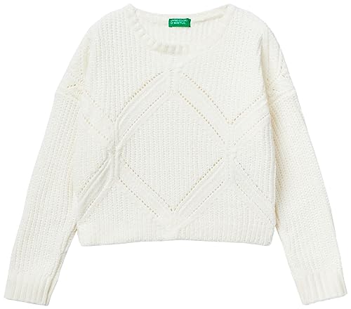 United Colors of Benetton Mädchen und Mädchen Trikot G/C M/L 13hhc103v Pullover, Bianco Panna 0r2, 140 cm von United Colors of Benetton