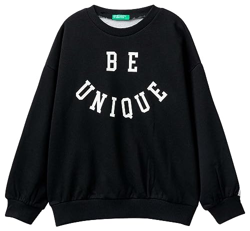 United Colors of Benetton Mädchen und Mädchen Trikot G/C M/L 32n4c10du Sweatshirt, Nero 100, 140 cm von United Colors of Benetton