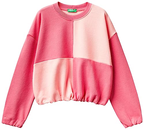 United Colors of Benetton Mädchen und Mädchen Trikot G/C M/L 3J68C10dq Sweatshirt, Quadri Rosa Salmone E Rosa 03z, 130 cm von United Colors of Benetton