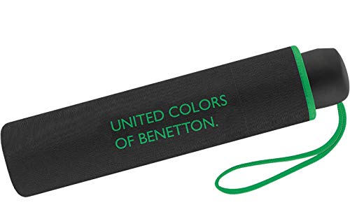 United Colors of Benetton Mini-Regenschirm für Damen, 8 Speichen, 95 cm Durchmesser, Schwarz (Schwarz) - von United Colors of Benetton