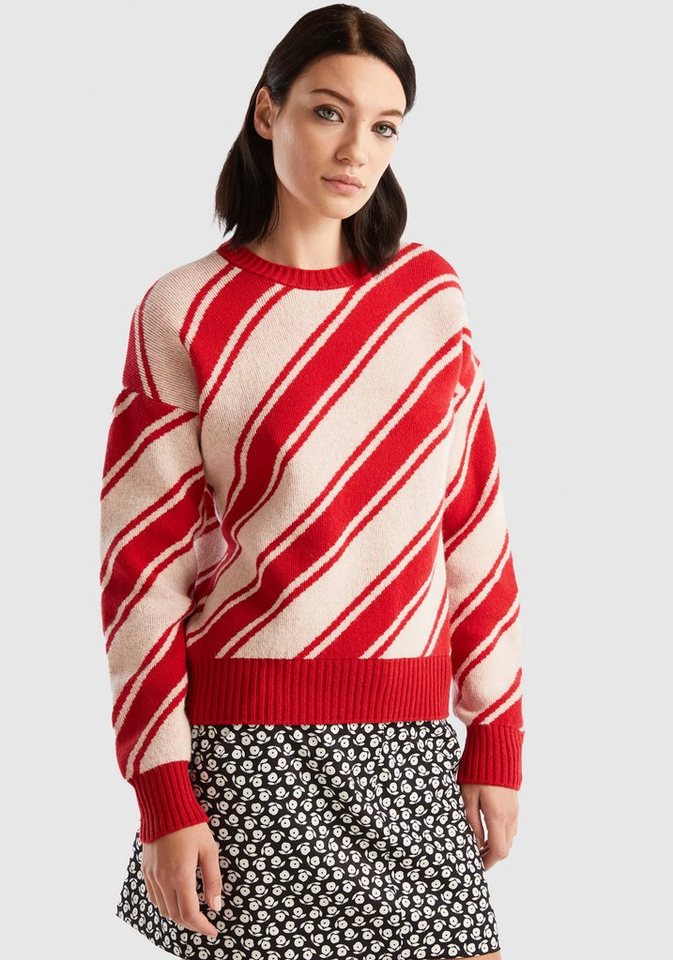 United Colors of Benetton Strickpullover mit diagonalem Streifenmuster von United Colors of Benetton