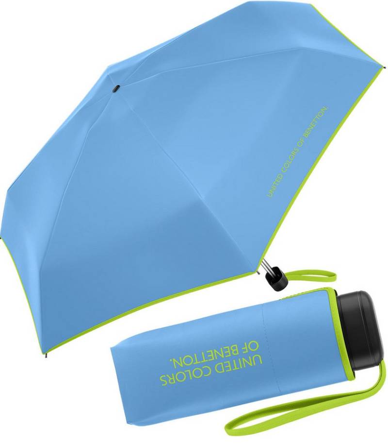 United Colors of Benetton Taschenregenschirm Ultra Mini Flat FS 2024 - all aboard, leuchtende Modefarben mit kontrastreichem Saum von United Colors of Benetton
