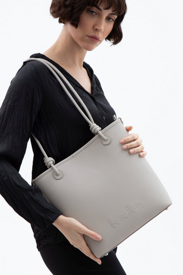 United Colors of Benetton Shopper Damen Tasche – Shopping Bag – Schultertasche – Handtasche Unifarben M, große Schultertasche für Reisen, Arbeit, Shoppen und Alltag von United Colors of Benetton