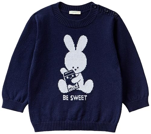 United Colors of Benetton Unisex Baby Maglia G/C M/L 102CB100N Pullover, Blu Scuro 252, 68 cm von United Colors of Benetton