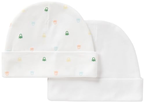 United Colors of Benetton Unisex Baby Set 2 Cappelli 3pwb0a004 Cap, Weiß, 56 von United Colors of Benetton