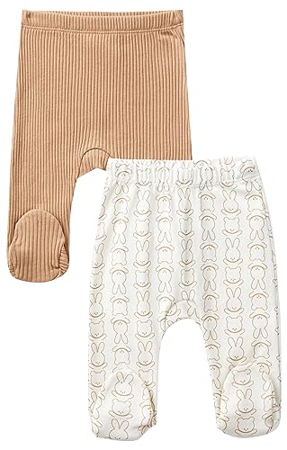 United Colors of Benetton Unisex Baby Set 2 Pantaloni 3FMG0F005 Hose, Beige e Bianco Panna 193, 74 von United Colors of Benetton