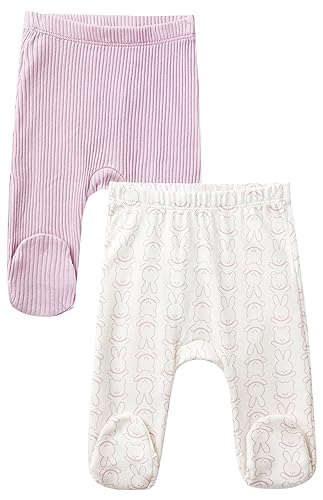 United Colors of Benetton Unisex Baby Set 2 Pantaloni 3FMG0F005 Hose, Lilla e Bianco Panna 24D, 68 von United Colors of Benetton