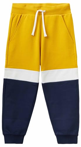 United Colors of Benetton Unisex-Kinder und Jugendliche 3fppcf03n Hose, Blu Scuro E Giallo Ocra 252, 140 cm von United Colors of Benetton