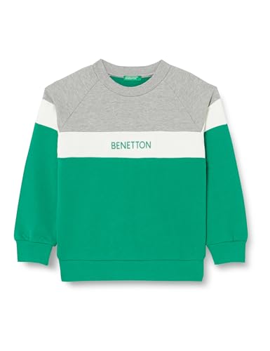 United Colors of Benetton Unisex-Kinder und Jugendliche Masche G/C M/L 3fppc10dz Sweatshirt, Verde E Grigio 108, 140 cm von United Colors of Benetton