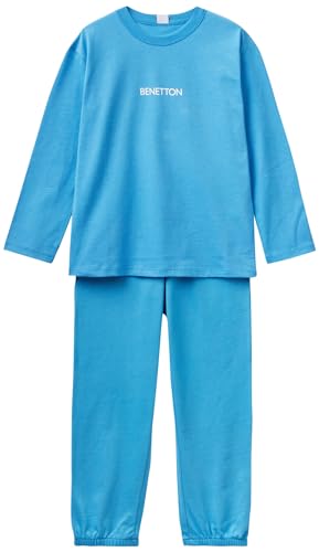 United Colors of Benetton Unisex – Kinder und Jugendliche Pig(Maglia+Pant) 30960P05B Pyjamaset, Azzurro 16F, S von United Colors of Benetton