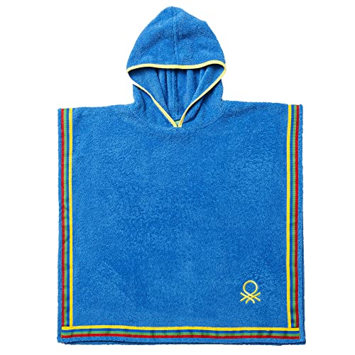 United Colors of Benetton Unisex Kids Poncho Bathrobe 65X65CM 380 GSM 100% Cotton Blue BE Bademäntel, Blau, 7 bis 14 Jahre von United Colors of Benetton