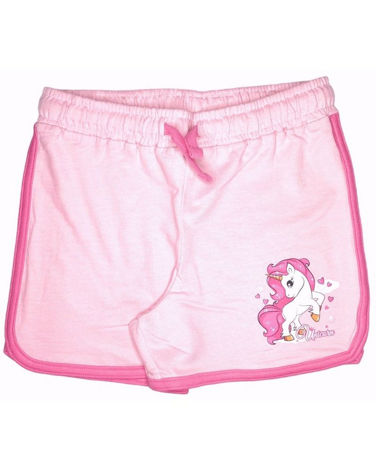 United Essentials Shorts Einhorn Mädchen kurze Hose aus Baumwolle Gr. 98 - 128 cm von United Essentials