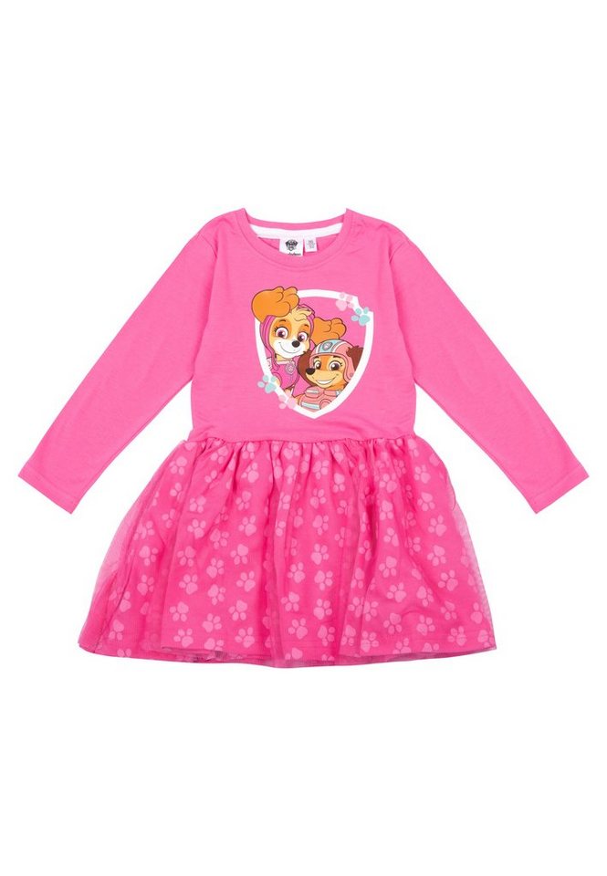 United Labels® A-Linien-Kleid Paw Patrol Kleid Mädchen Skye & Everest Kleidchen Rock langarm Pink von United Labels®