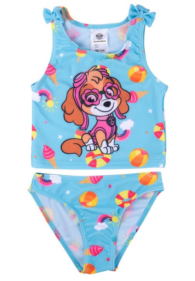 United Labels® Tankini Paw Patrol Tankini Badeanzug mit Schleifen für Mädchen - Skye Blau von United Labels®