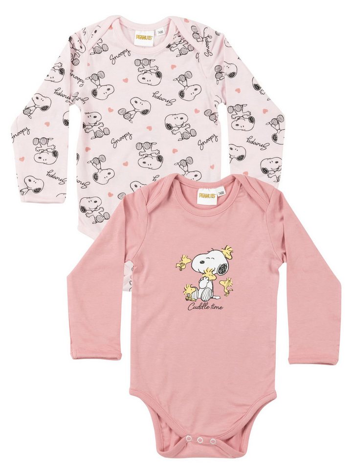 United Labels® Body 2er Set Peanuts Snoopy Baby Body Strampler Schlafstrampler Langarm von United Labels®