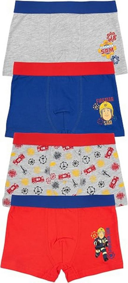 United Labels® Boxershorts 4er Pack Feuerwehrmann Sam Boxershorts Unterwäsche (4-St) von United Labels®