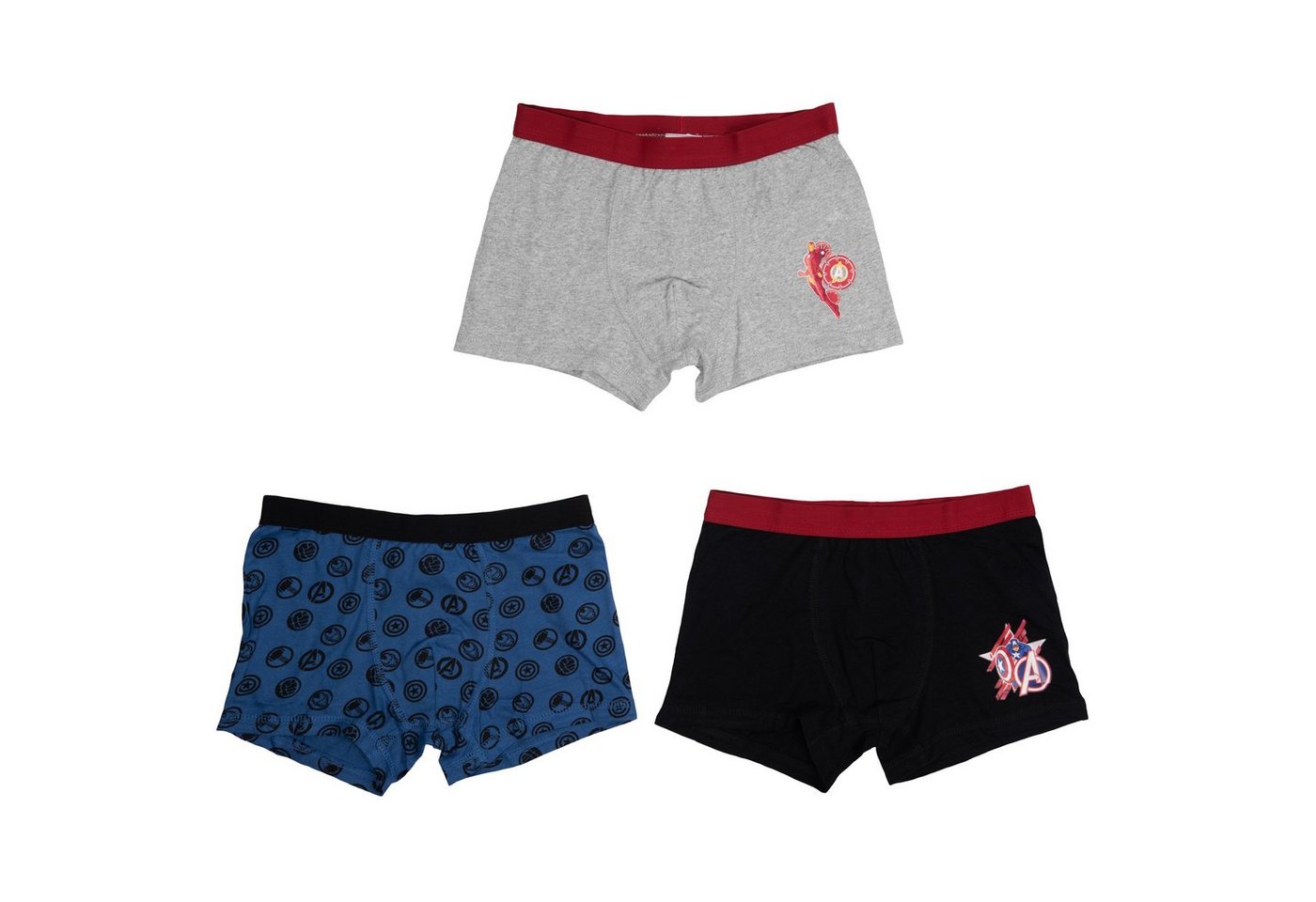 United Labels® Boxershorts Marvel The Avengers Boxershorts für Jungen Bunt (3er Pack) von United Labels®