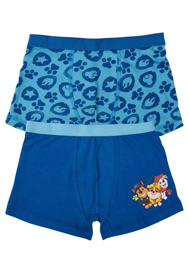 United Labels® Boxershorts Paw Patrol - Boys, Tatzen und Wappen allover, 2er-Pack von United Labels®