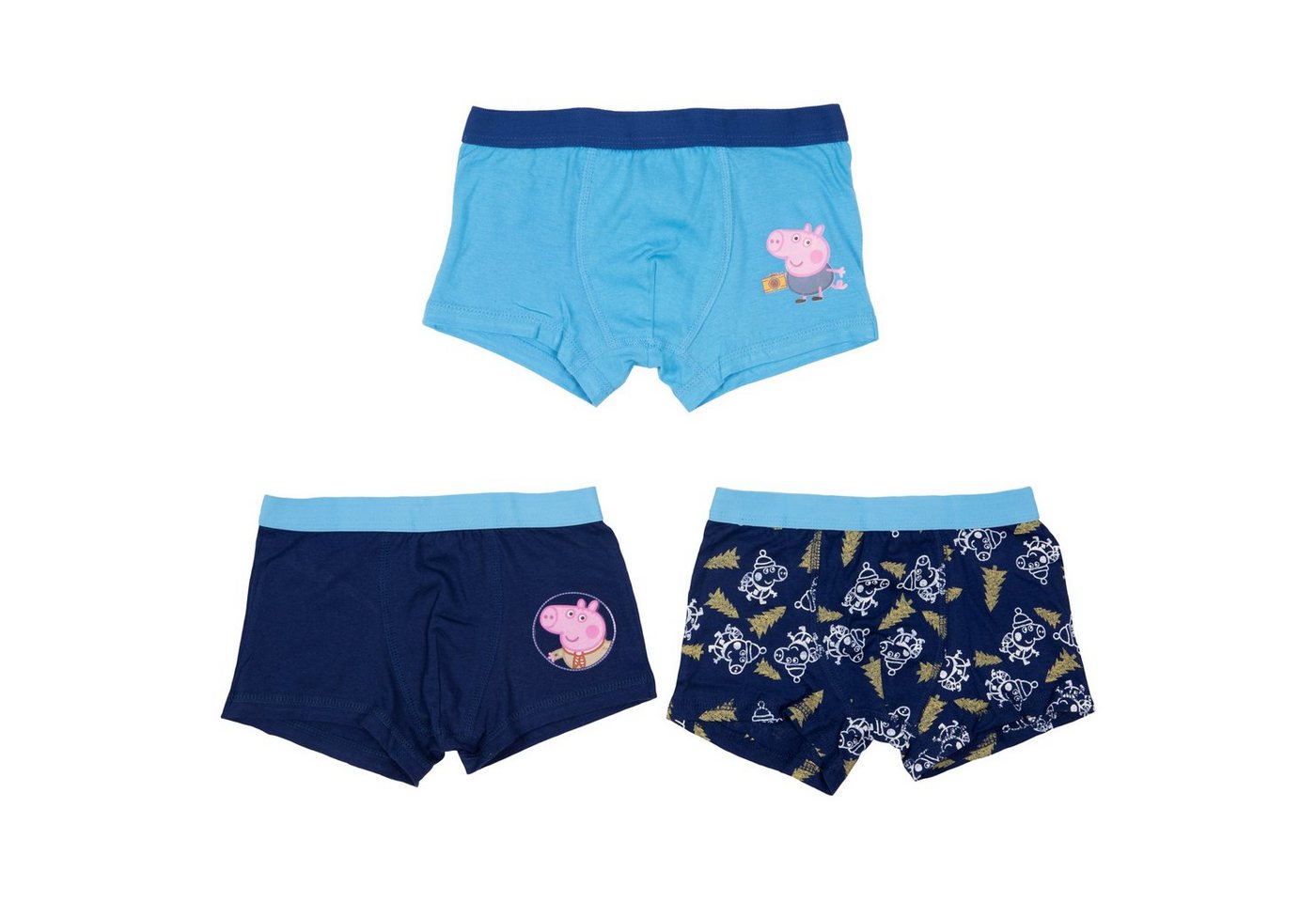 United Labels® Boxershorts Peppa Wutz Boxershorts für Jungen Unterwäsche Blau (3er Pack) von United Labels®