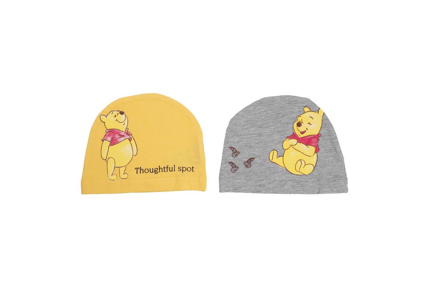 United Labels® Erstlingsmütze Disney Winnie Puuh Baby Mütze Unisex - Orange & Grau (2er Pack) von United Labels®