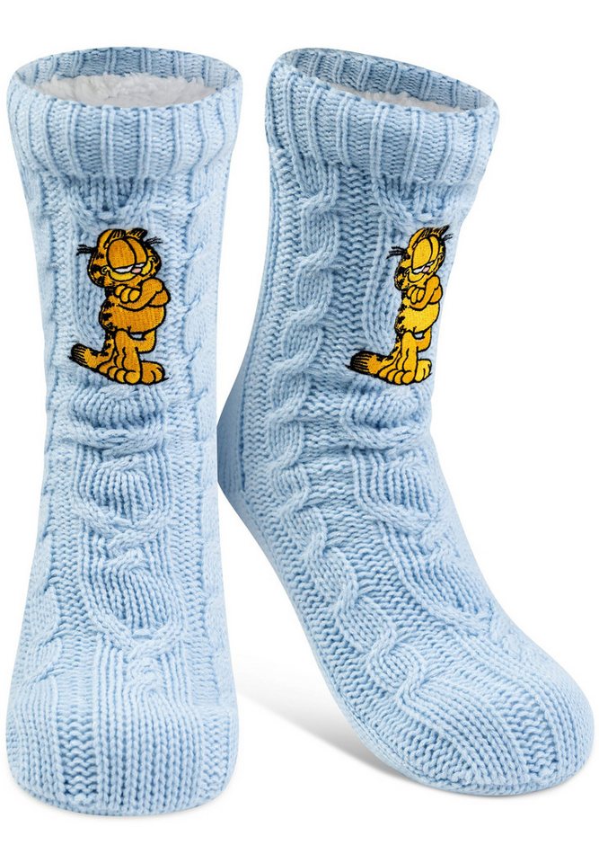 United Labels® Haussocken Garfield Hüttensocken Haussocken mit Sherpa Futter Kuschelsocken von United Labels®