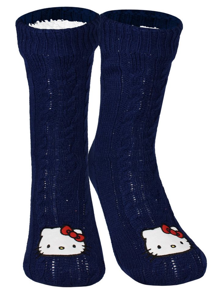 United Labels® Haussocken Hello Kitty Hüttensocken Strick Socken Haussocken Kuschelsocken von United Labels®