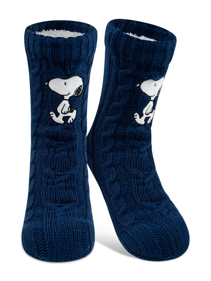 United Labels® Haussocken Peanuts Snoopy Hüttensocken Haussocken Sherpa Futter Kuschelsocken von United Labels®