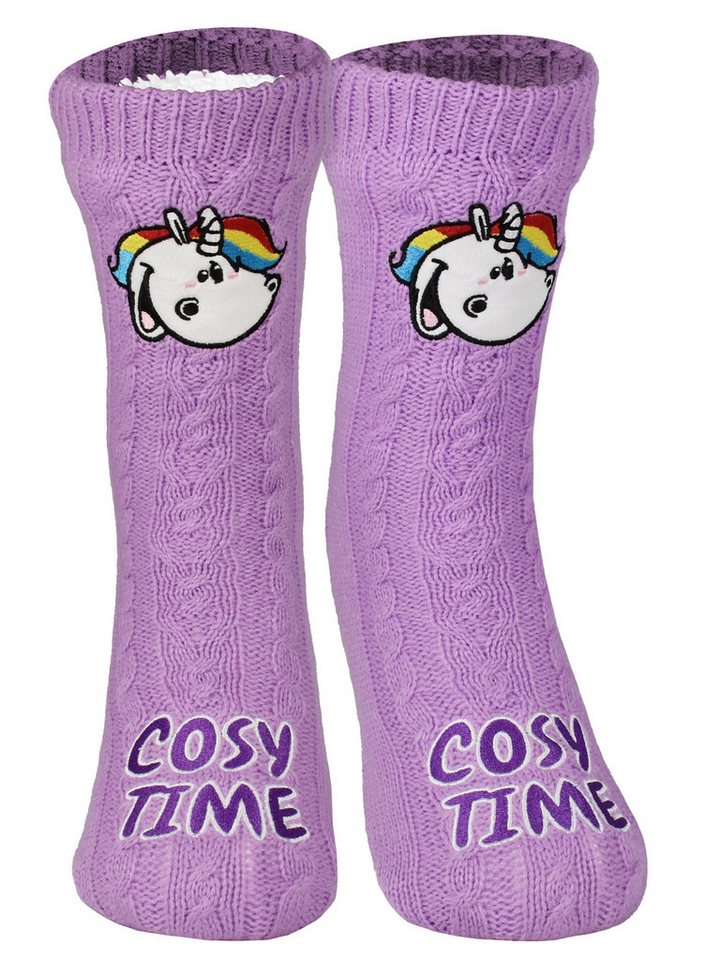 United Labels® Haussocken Pummeleinhorn Hüttensocken Strick Socken Haussocken Kuschelsocken von United Labels®