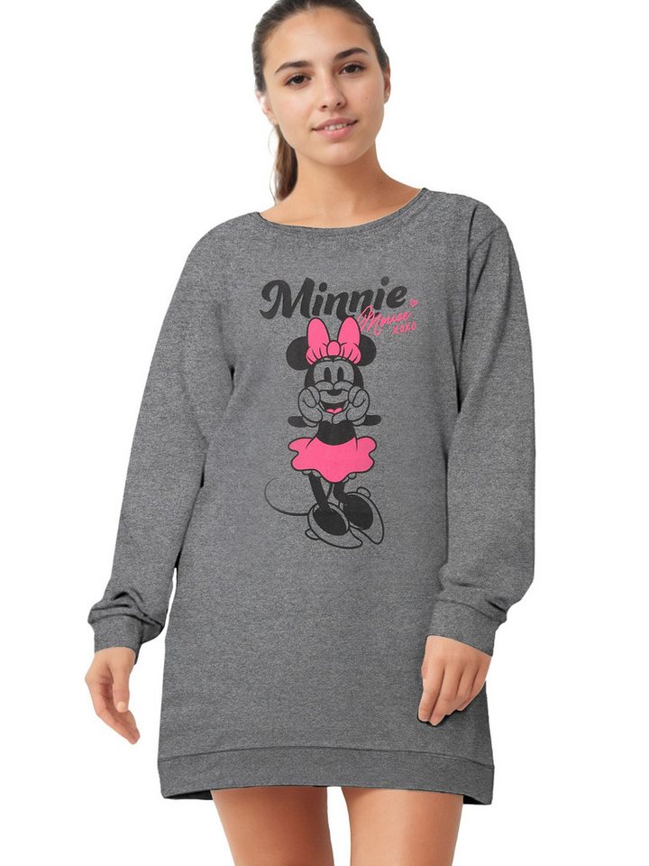 United Labels® Nachthemd Disney Minnie Mouse Nachthemd Schlafshirt Pyjama Langarm Oberteil von United Labels®